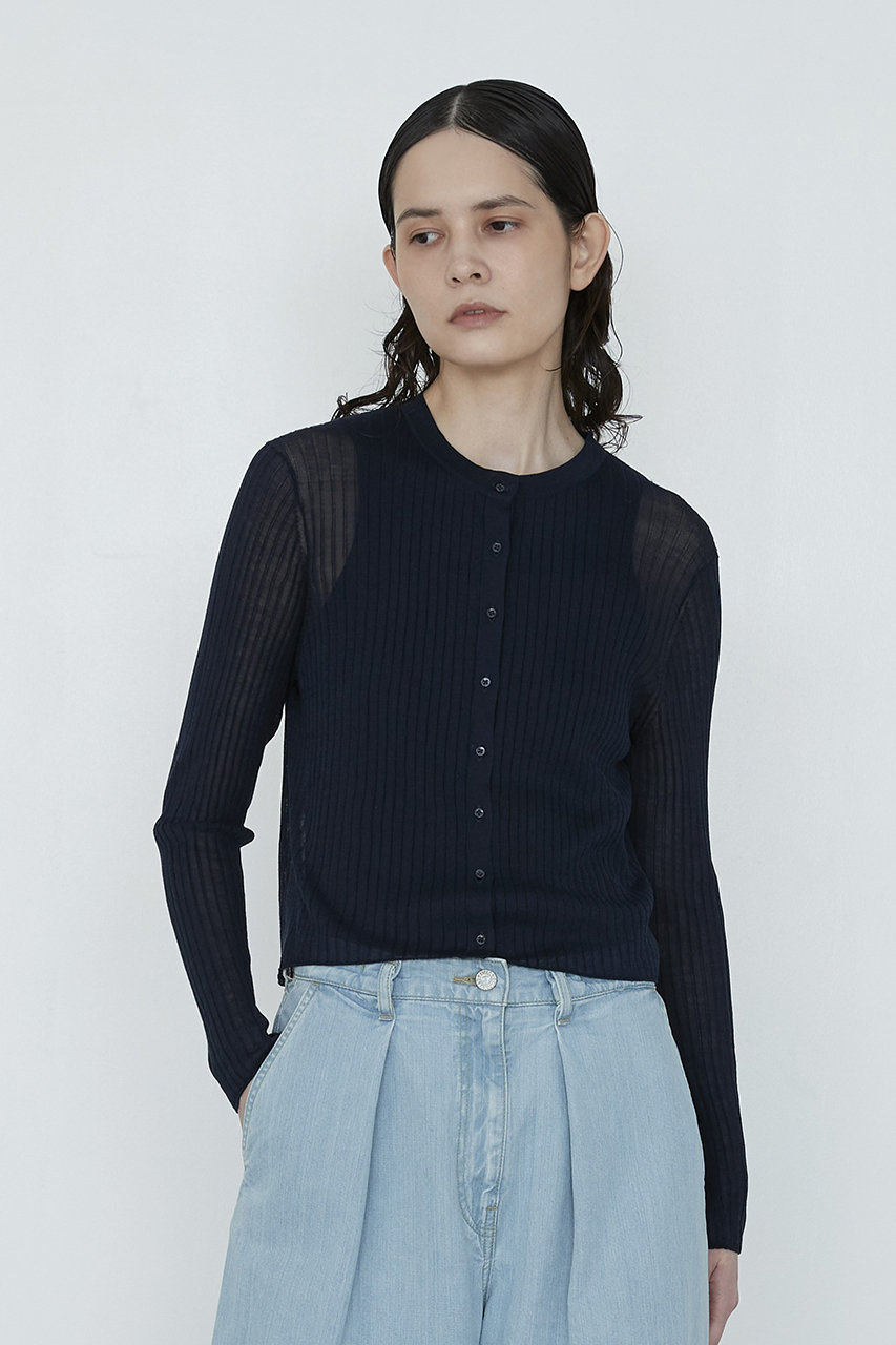 新品　TOCCA カーディガン　ネイビー TICCA(ティッカ)｜シルクショートクルーカーディガン/ネイビー