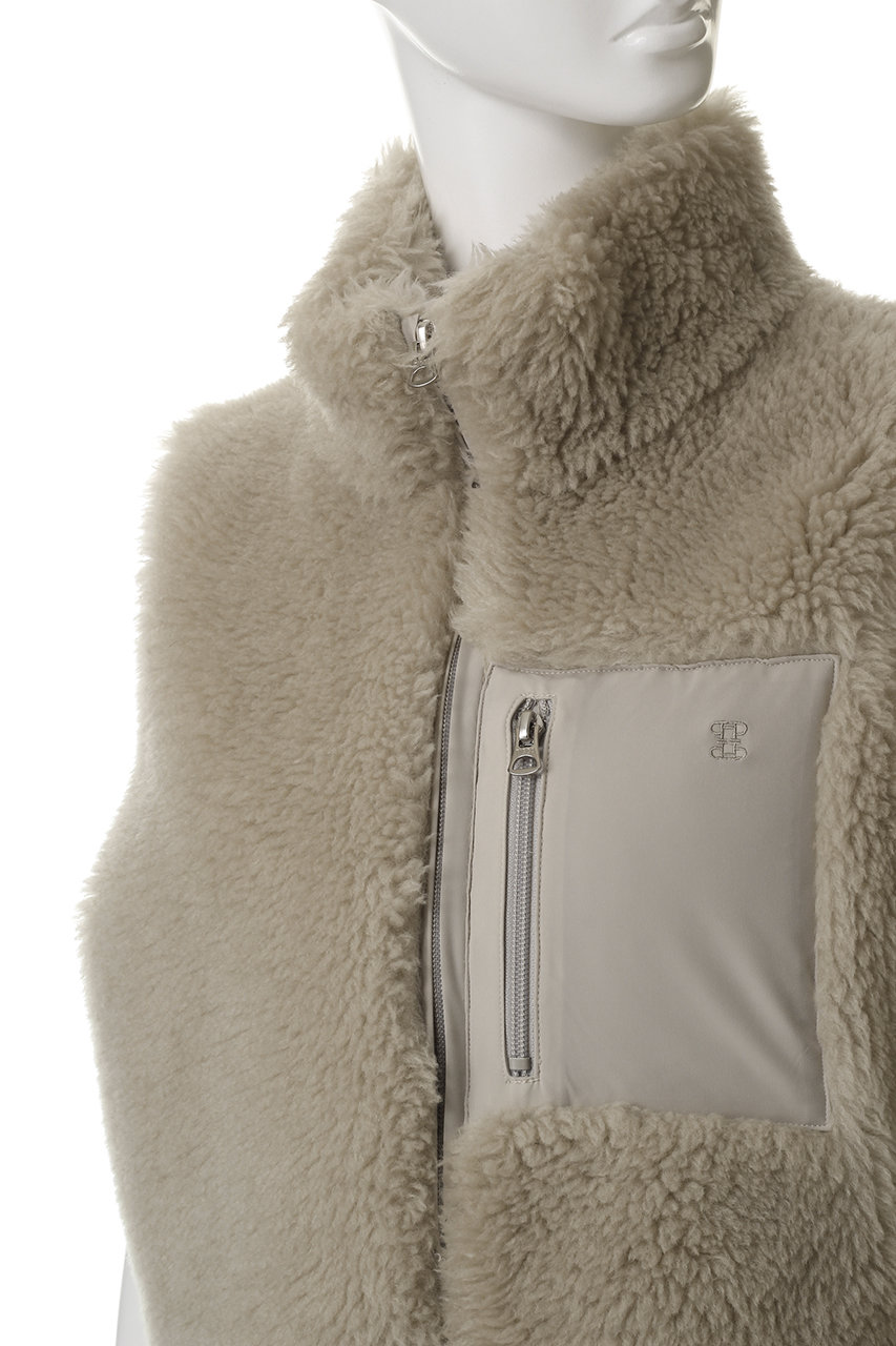 TICCA(ティッカ)｜ウールファーベスト/ベージュ の通販