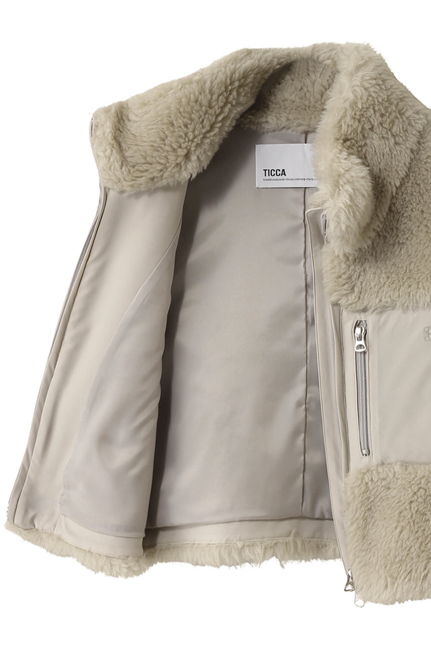 TICCA(ティッカ)｜ウールファーベスト/ベージュ の通販