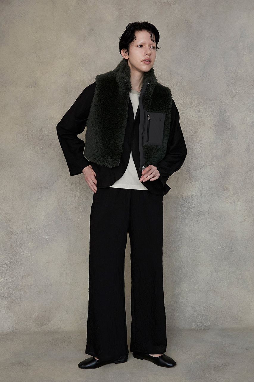 TICCA(ティッカ)｜ウールファーベスト/チャコールグレー の通販