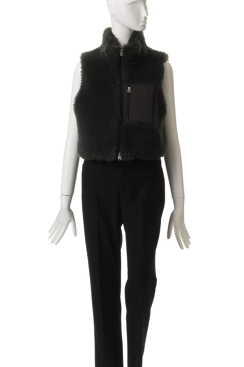 TICCA(ティッカ)｜ウールファーベスト/チャコールグレー の通販