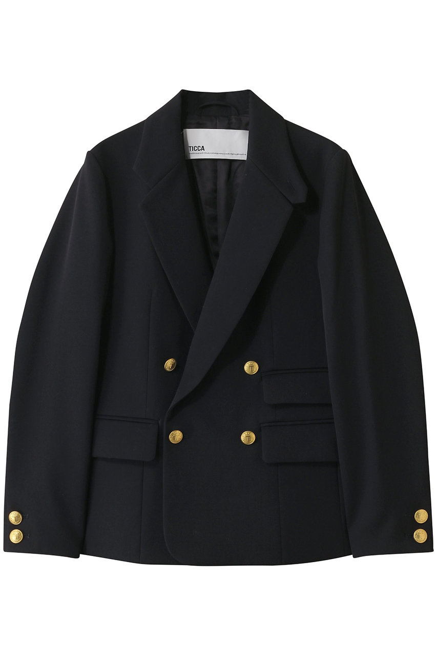 TICCA ウールサージダブルジャケット (ネイビー, 1) ティッカ ELLE SHOP TICCA ウールサージダブルジャケット (ネイビー, 1) ティッカ ELLE SHOP