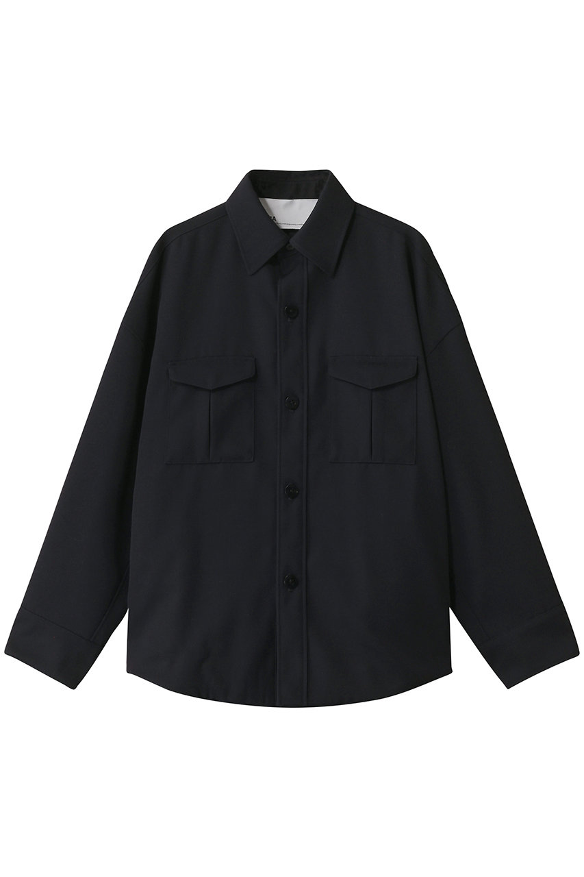 TICCA ウールサージシャツジャケット (ネイビー, F) ティッカ ELLE SHOP TICCA ウールサージシャツジャケット (ネイビー, F) ティッカ ELLE SHOP