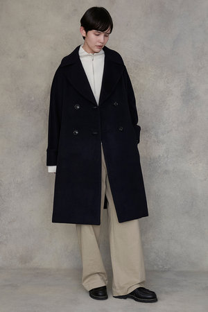 【美品】ELLE ロングジャケット ストレッチファインロングノーカラージャケット - SOÉJU online