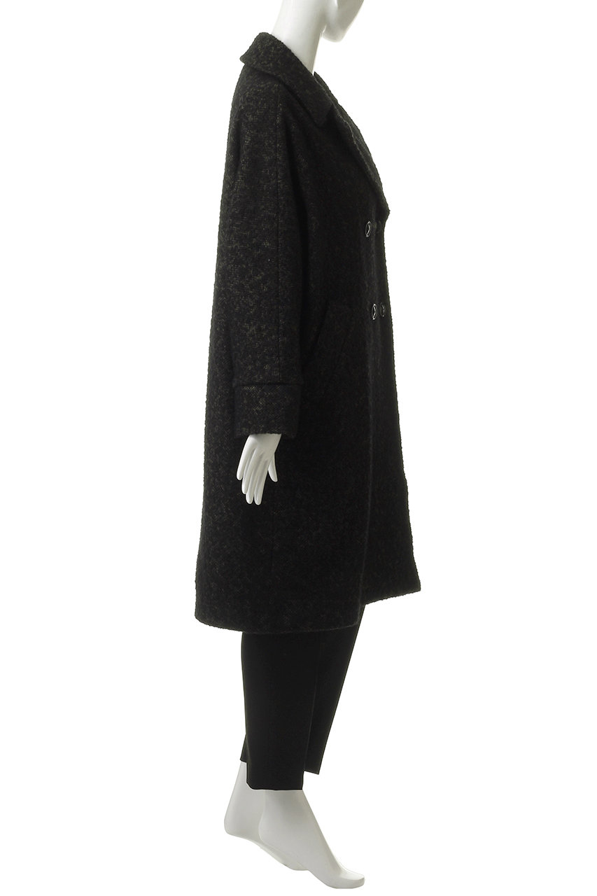 TICCA(ティッカ)｜ミックスツイードテントコート/ブラックミックス の