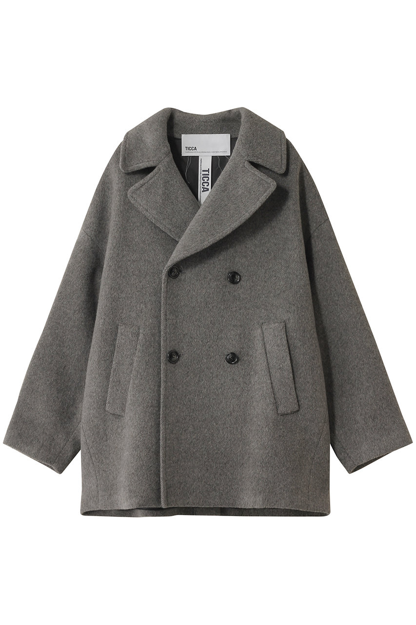 TICCA ピーコート (グレー, F) ティッカ ELLE SHOP TICCA ピーコート (グレー, F) ティッカ ELLE SHOP