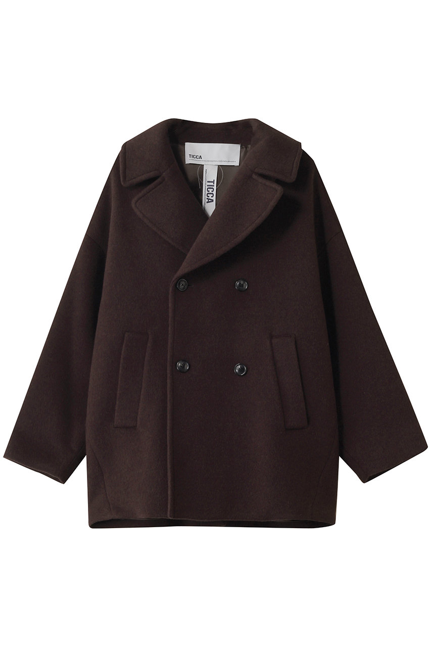 TICCA ピーコート (ブラウン, F) ティッカ ELLE SHOP TICCA ピーコート (ブラウン, F) ティッカ ELLE SHOP