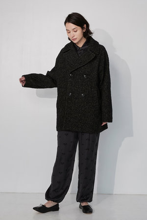 TICCA ティッカ　 コート シングルショートコート　ブラック　黒 Spick & Span｜《追加予約》TICCA / ティッカ ピーコート