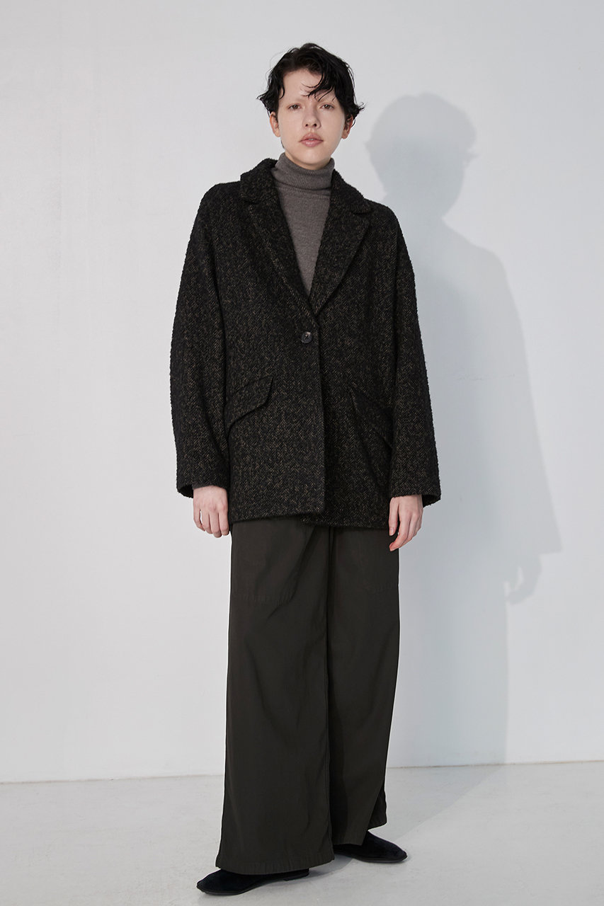 TICCA(ティッカ)｜ミックスツイードジャケコート/ブラック