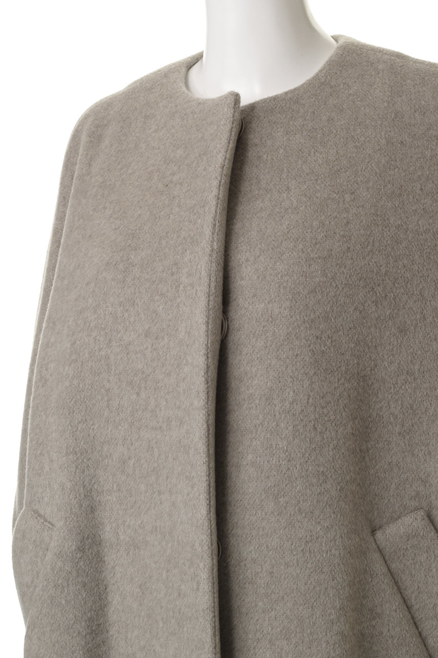 TICCA(ティッカ)｜ノーカラーテントコート/ベージュ の通販｜ELLESHOP