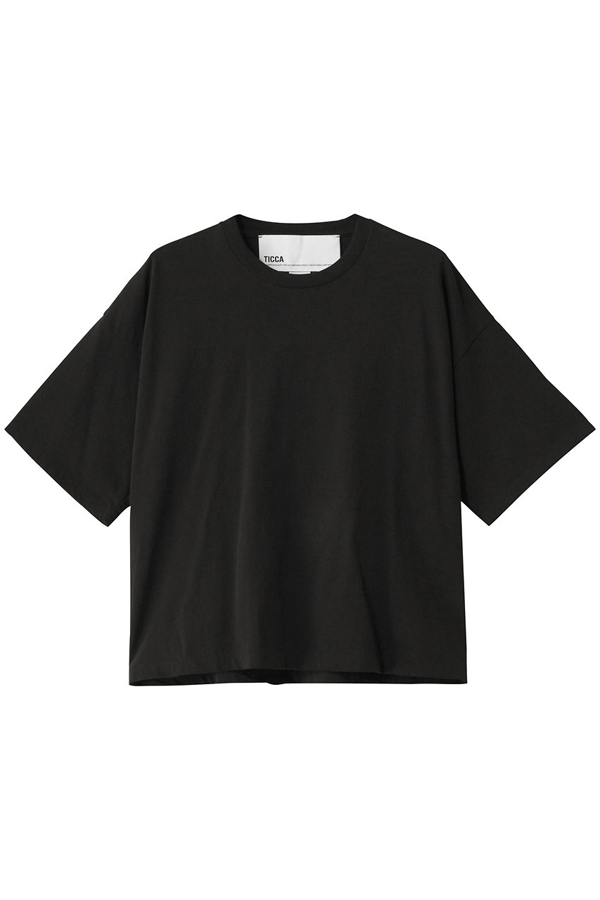 TICCA エンブロイダリースクエアTシャツ (チャコールグレー, F) ティッカ ELLE SHOP TICCA エンブロイダリースクエアTシャツ (チャコールグレー, F) ティッカ ELLE SHOP