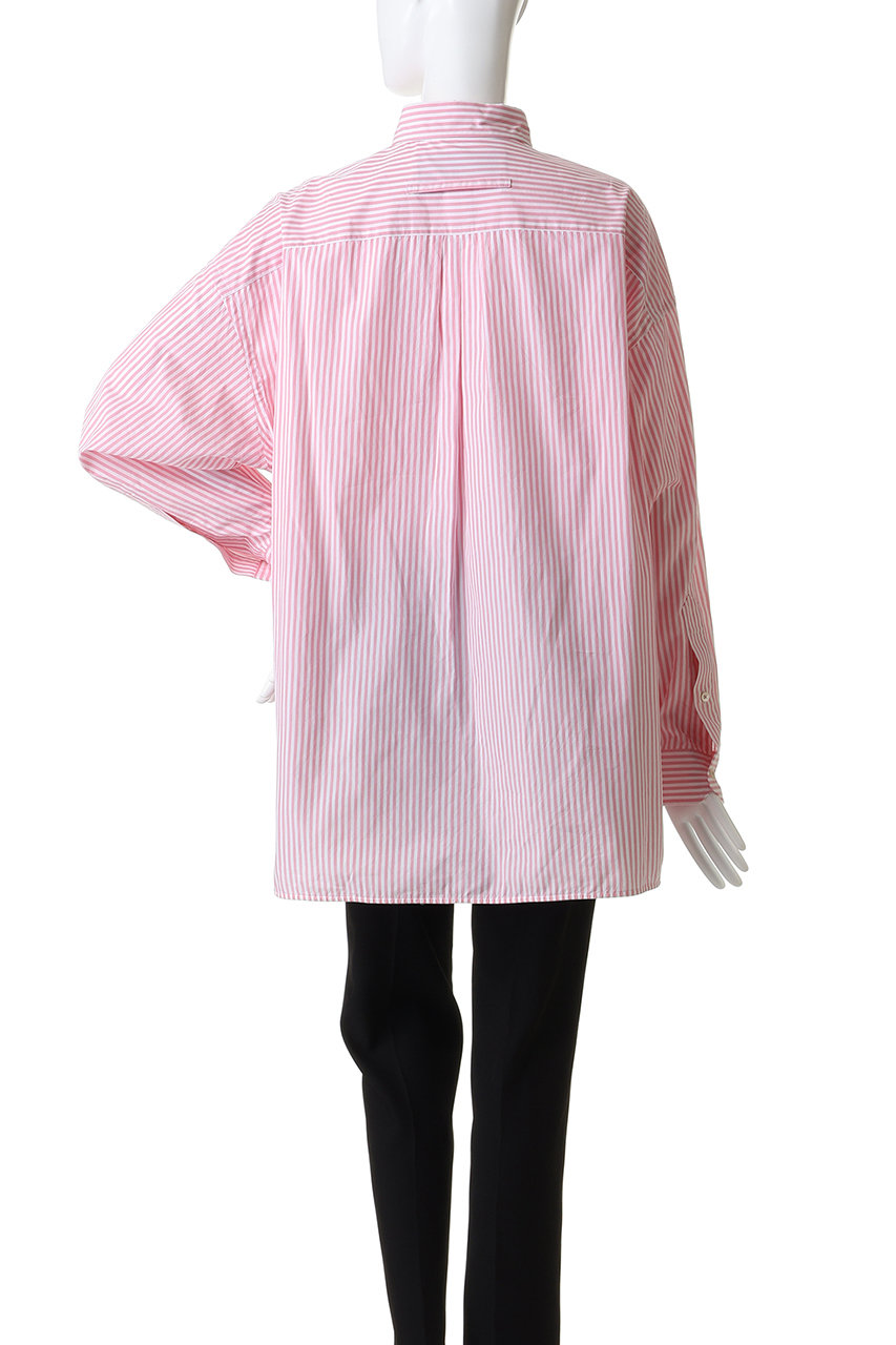 TICCA(ティッカ)｜【UNISEX】スクエアビッグシャツ/ピンクストライプ