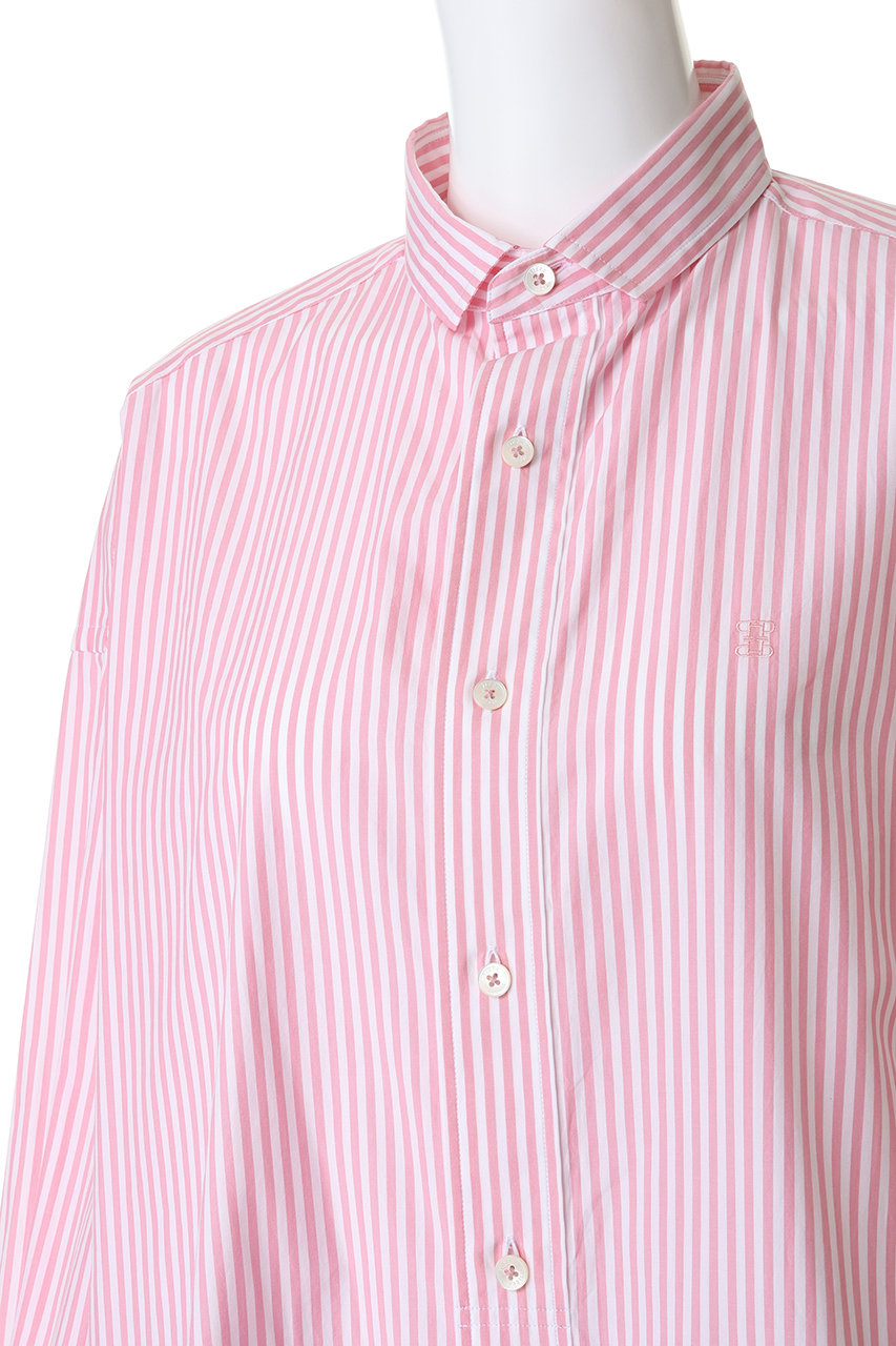 TICCA(ティッカ)｜【UNISEX】スクエアビッグシャツ/ピンクストライプ