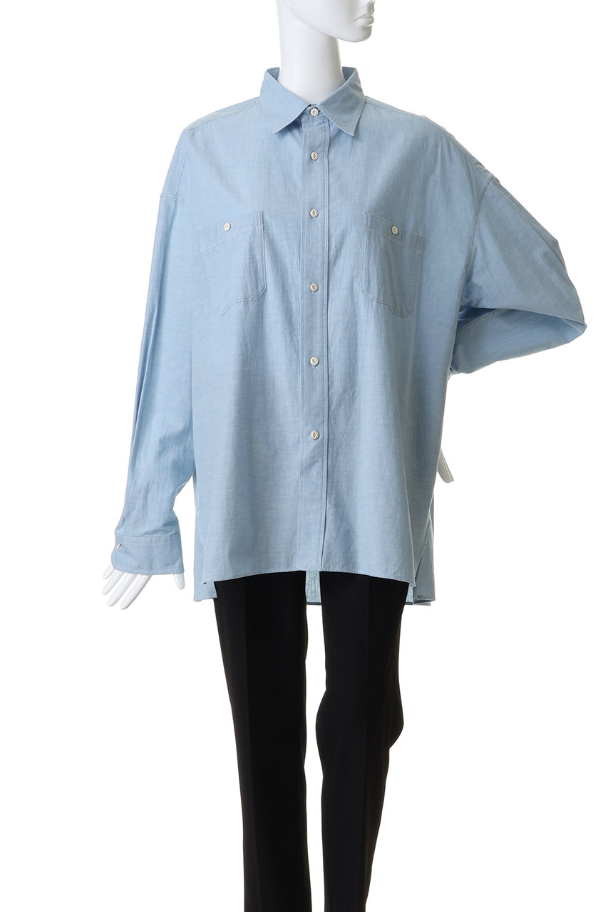 TICCA(ティッカ)｜【UNISEX】ニアデニムWポケットスクエアビッグシャツ