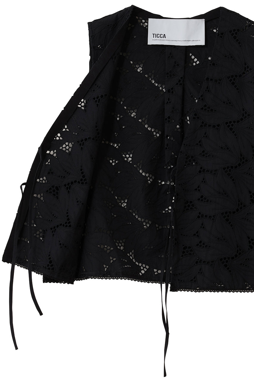 TICCA(ティッカ)｜フラワーレースベスト/ブラック の通販｜ELLESHOP