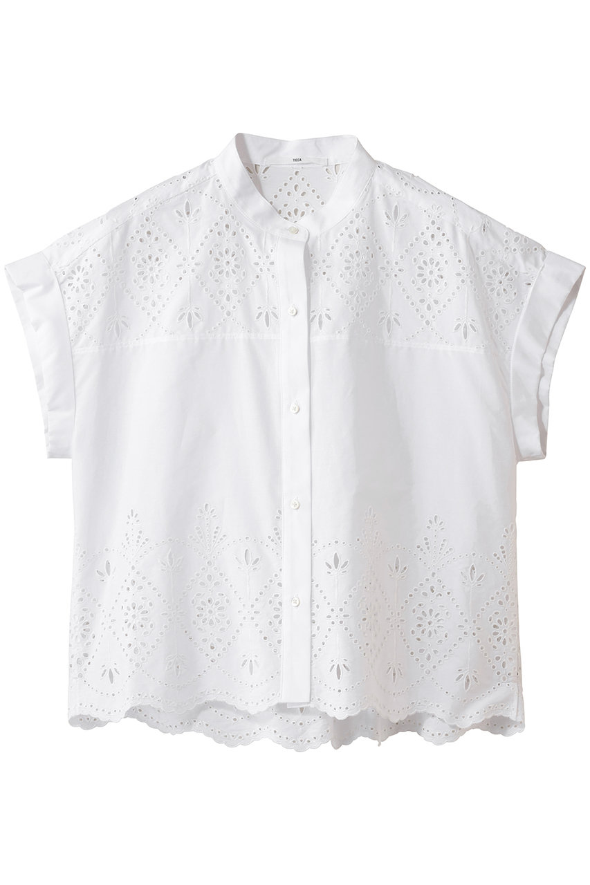 ティッカ/TICCAのレースフレンチシャツ(ホワイト/0261401121)