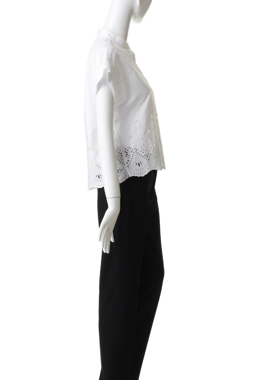 TICCA(ティッカ)｜レースフレンチシャツ/ホワイト の通販｜ELLESHOP
