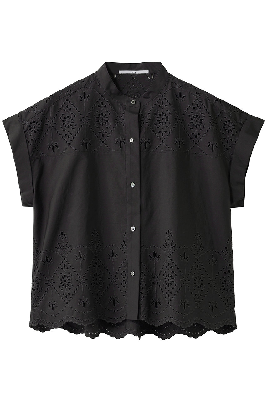 ティッカ/TICCAのレースフレンチシャツ(チャコールグレー/0261401121)