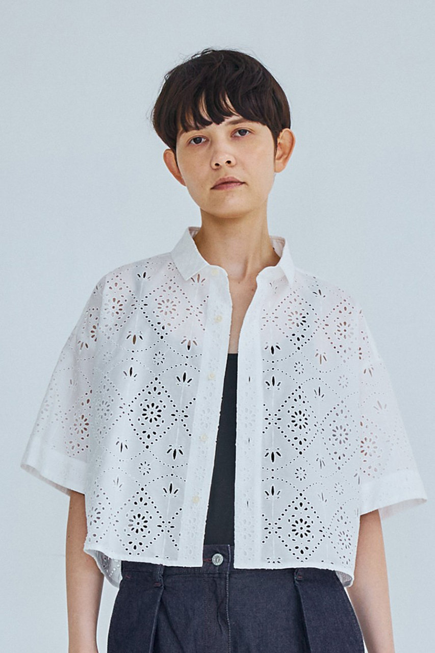 TICCA(ティッカ)｜レース半袖シャツ/ホワイト の通販｜ELLESHOP・(エル