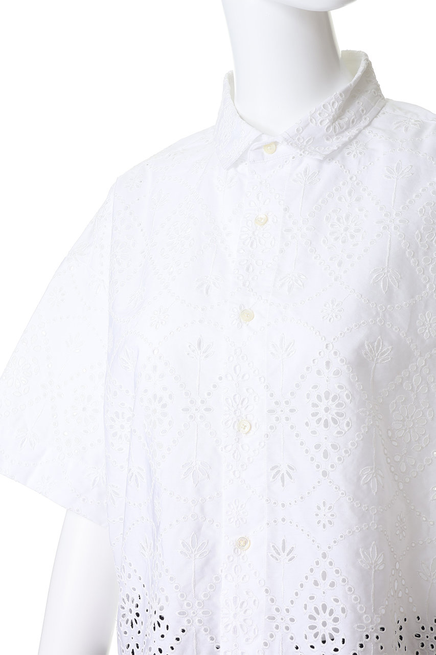 【美品】  TICCA / ティッカ | ショートスリーブ レース シャツブ ラウス | F | ホワイト | レディース TICCA - 【美品】 TICCA / ティッカ | ショートスリーブ レース