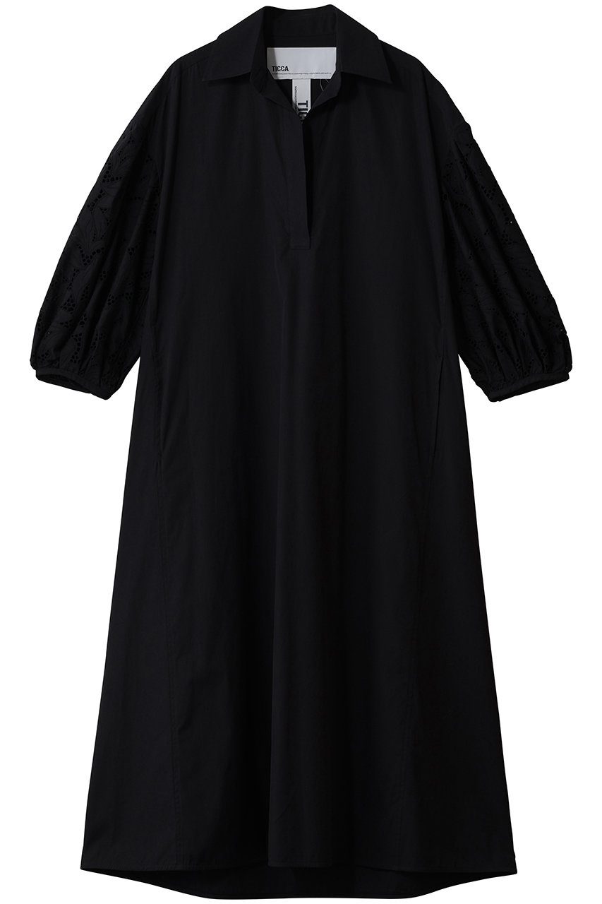 ティッカ/TICCAのフラワーレースワンピース(ブラック/0261407134)