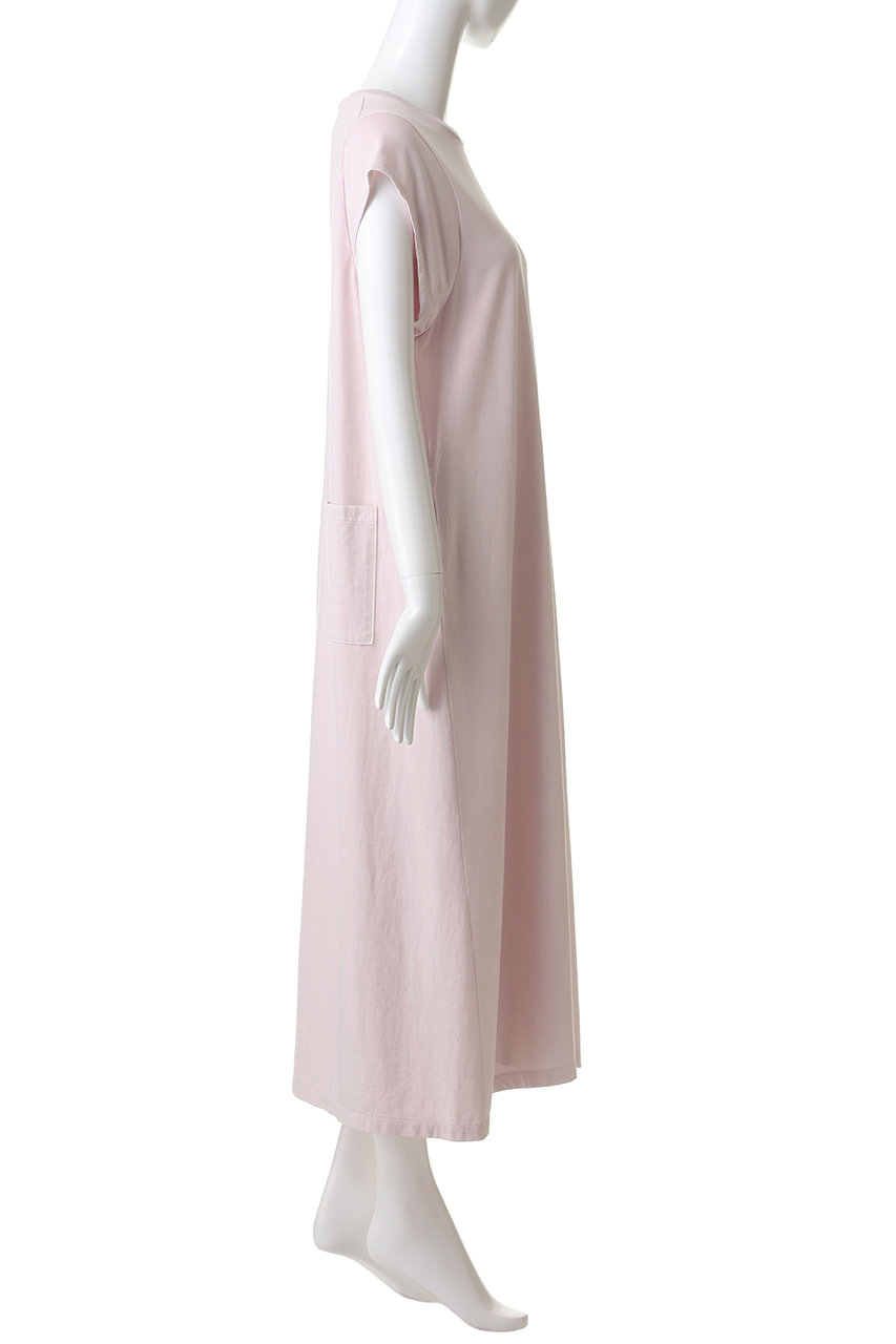 美品✨TICCA バックボタン　フレンチスリーブロングワンピース　バンドカラー TICCA(ティッカ)｜フレンチスリーブドレス/ピンク の通販｜ELLESHOP