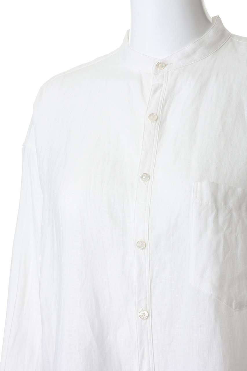 美品 ティッカ TICCA バンドカラー リネンシャツ 白 TICCA（ティッカ） バンドカラー ビックシルエット シャツ : planino