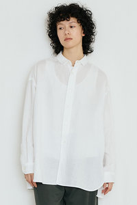 美品 ティッカ TICCA バンドカラー リネンシャツ 白 TICCA（ティッカ） シャツ ブラウス リネンスクエアビッグシャツ UNI