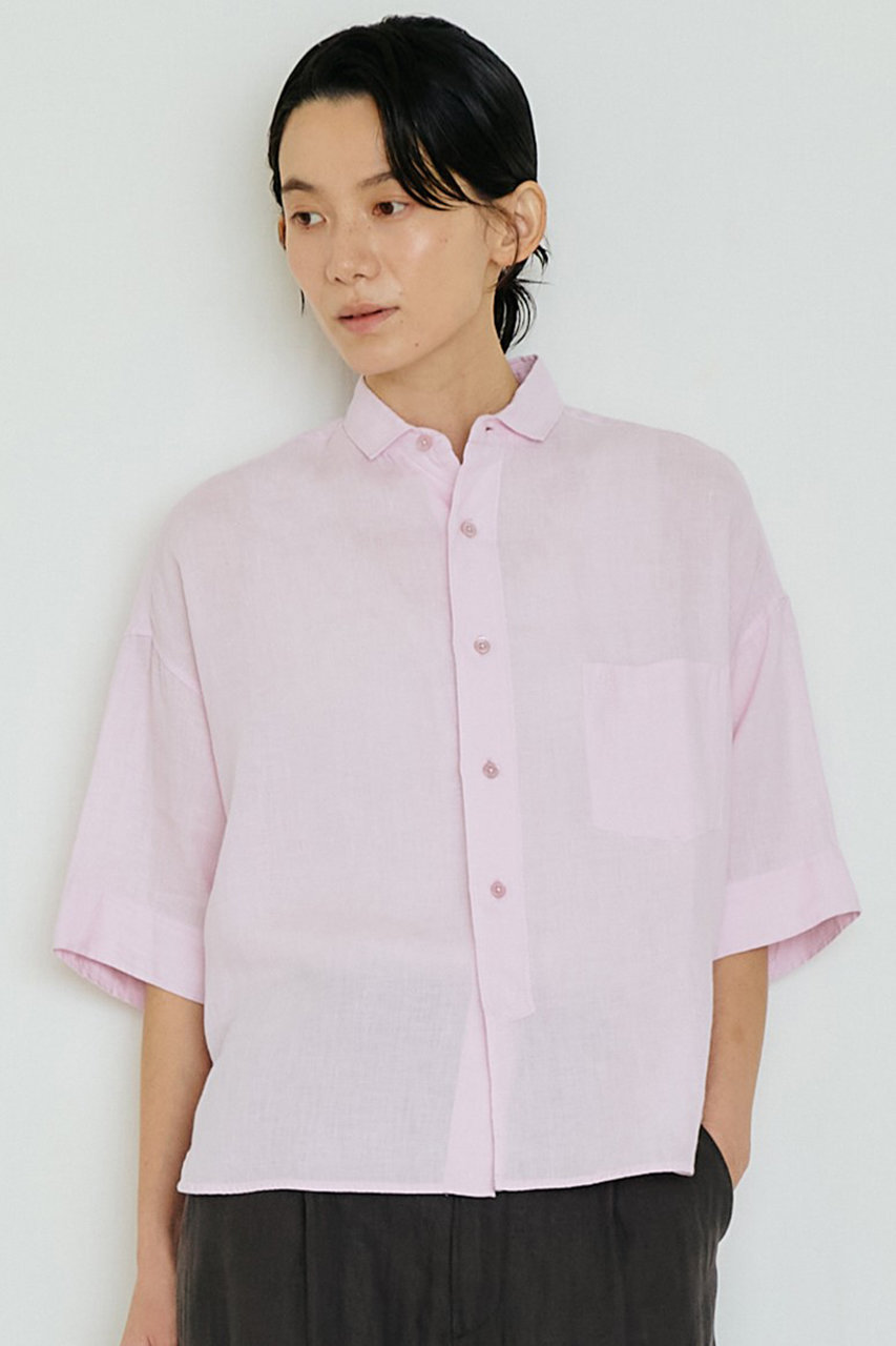 TICCA(ティッカ)｜リネン半袖シャツ/ベイビーピンク の通販｜ELLESHOP