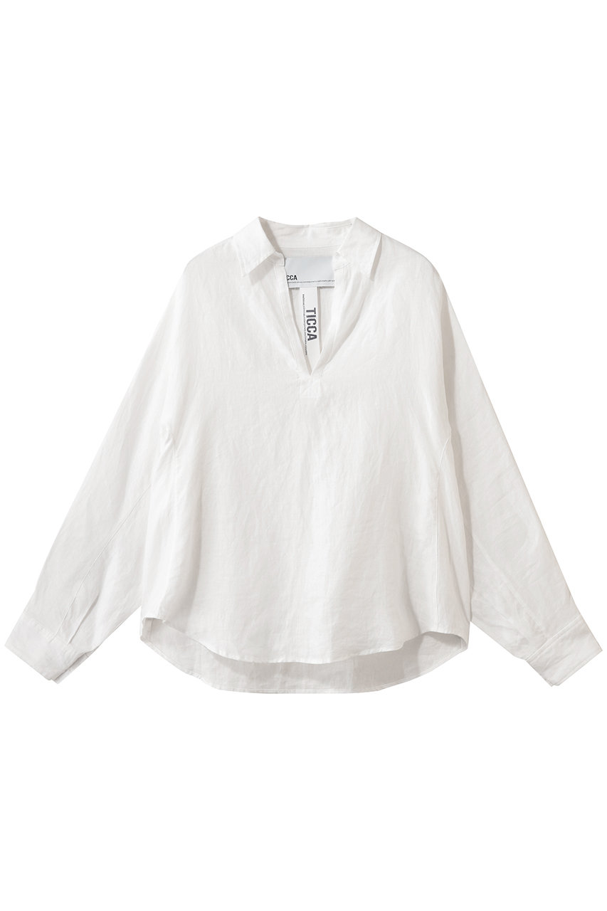 ティッカ/TICCAの【予約販売】リネンスキッパーシャツ(ホワイト/0261401408)