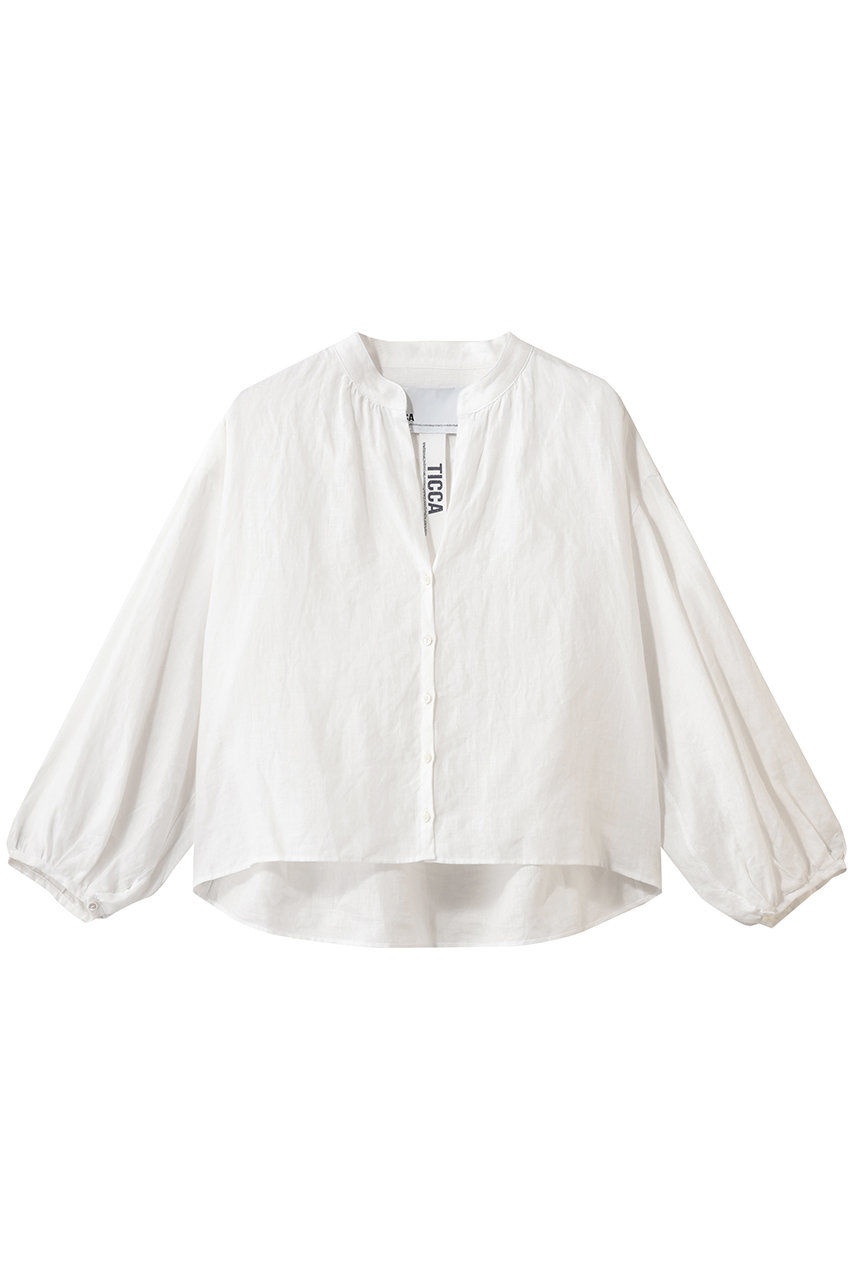 ティッカ/TICCAの【予約販売】リネンギャザーブラウスジャケット(ホワイト/0261410409)