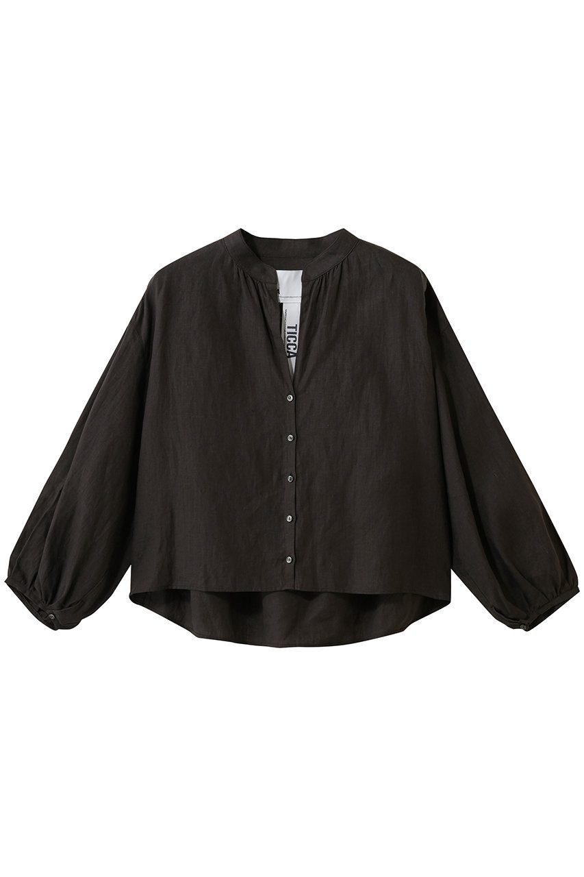 ティッカ/TICCAの【予約販売】リネンギャザーブラウスジャケット(ブラウン/0261410409)