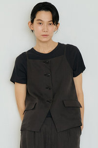 TICCA(ティッカ)｜リネンコンビネゾン/ブラウン の通販｜ELLESHOP