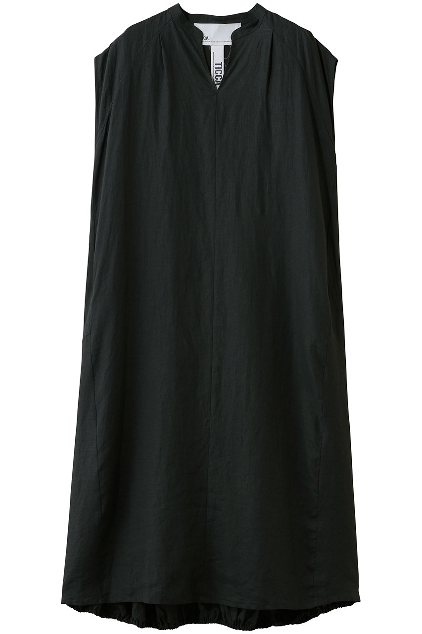 ティッカ/TICCAの【予約販売】リネンフレンチスリーブバルーンドレス(カーキ/0261407412)