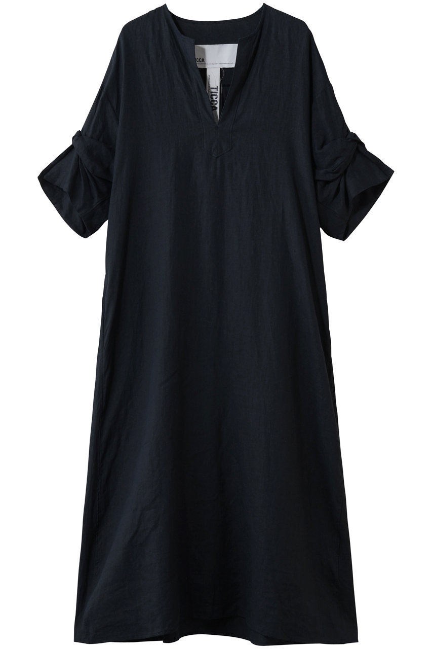 ティッカ/TICCAの【予約販売】リネンツイストスリーブワンピース(ネイビー/0261407405)