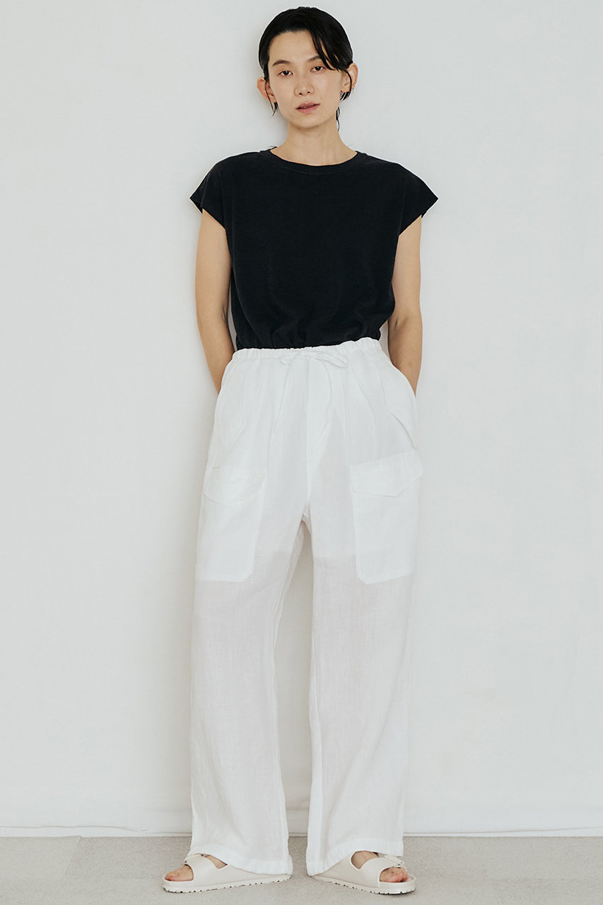 TICCA(ティッカ)｜リネンカーゴパンツ/ホワイト の通販｜ELLESHOP