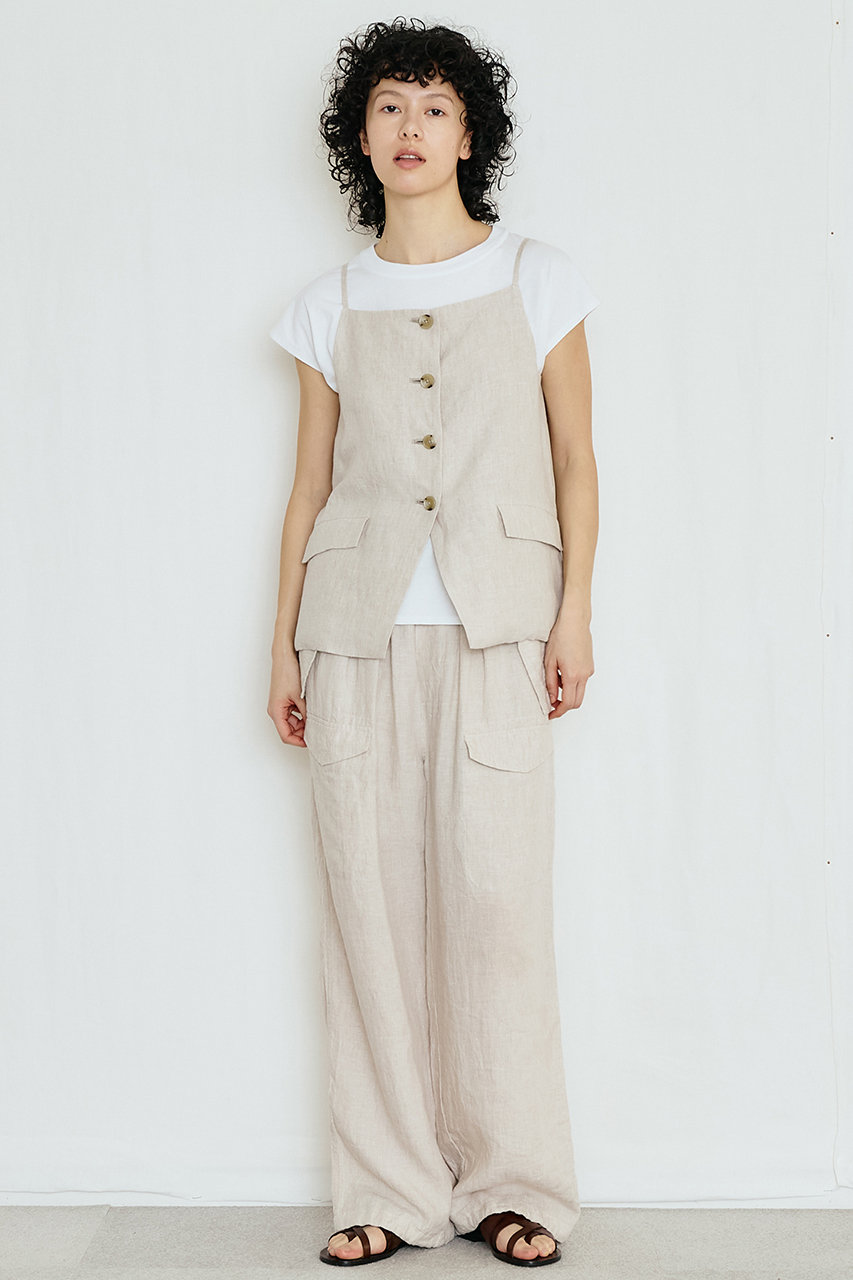 TICCA(ティッカ)｜リネンカーゴパンツ/ベージュ の通販｜ELLESHOP