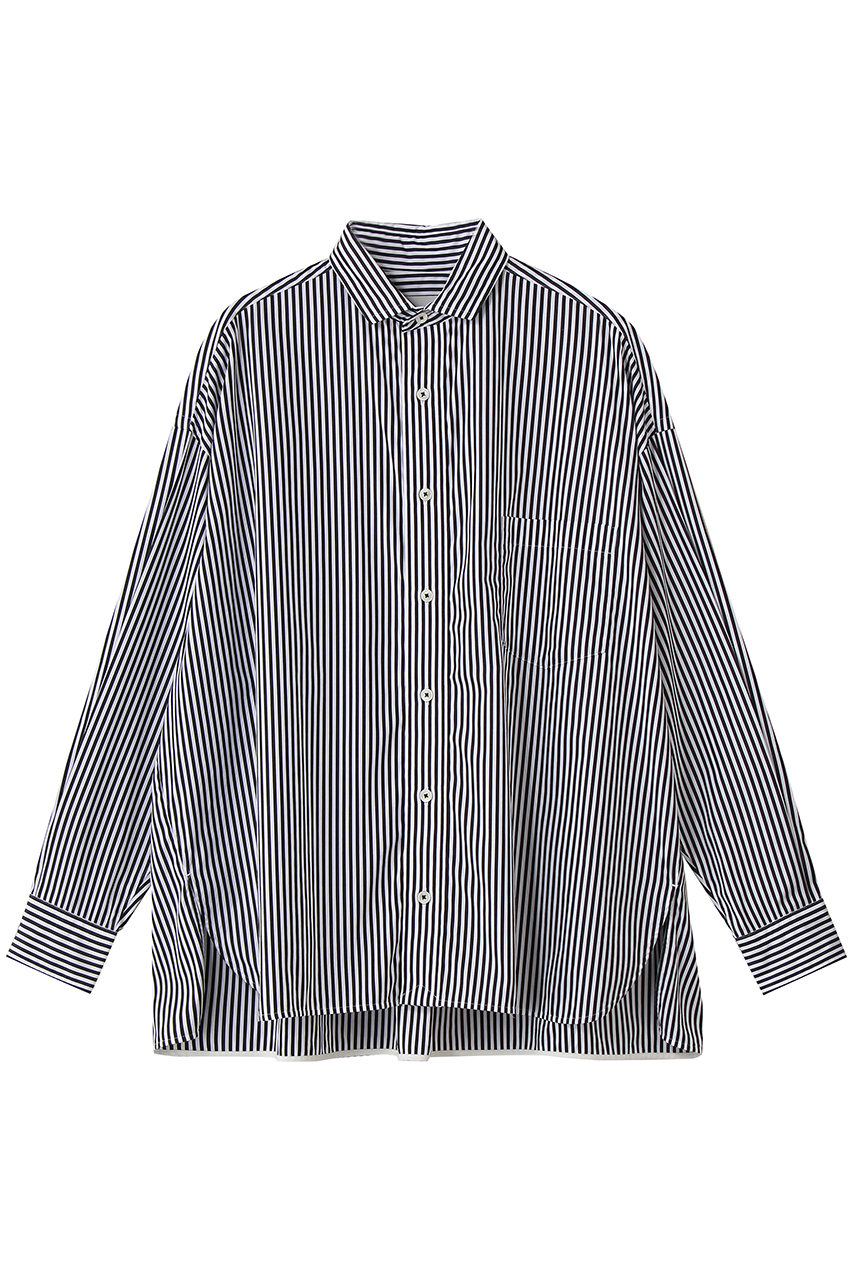 ティッカ/TICCAの【予約販売】スクエアビッグシャツ(ブラックロンドンストライプ/0263401101)
