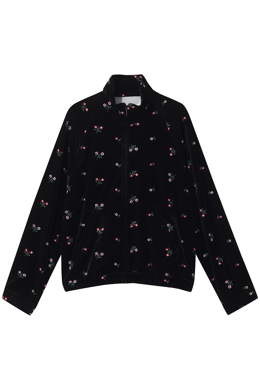 ティッカ/TICCAの【予約販売】ベロアフラワーエンブロイダリートラックジャケット(ブラックフラワー/0263410171)