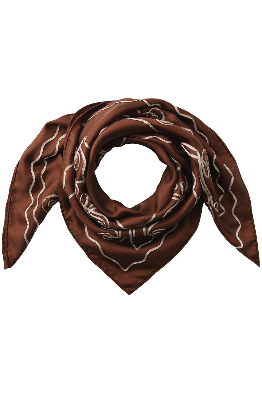 アソース メレ/ASAUCE MELERのテープエンブロイダリースカーフ(ブラウン×ピンクベージュ/AM26S-SC168)