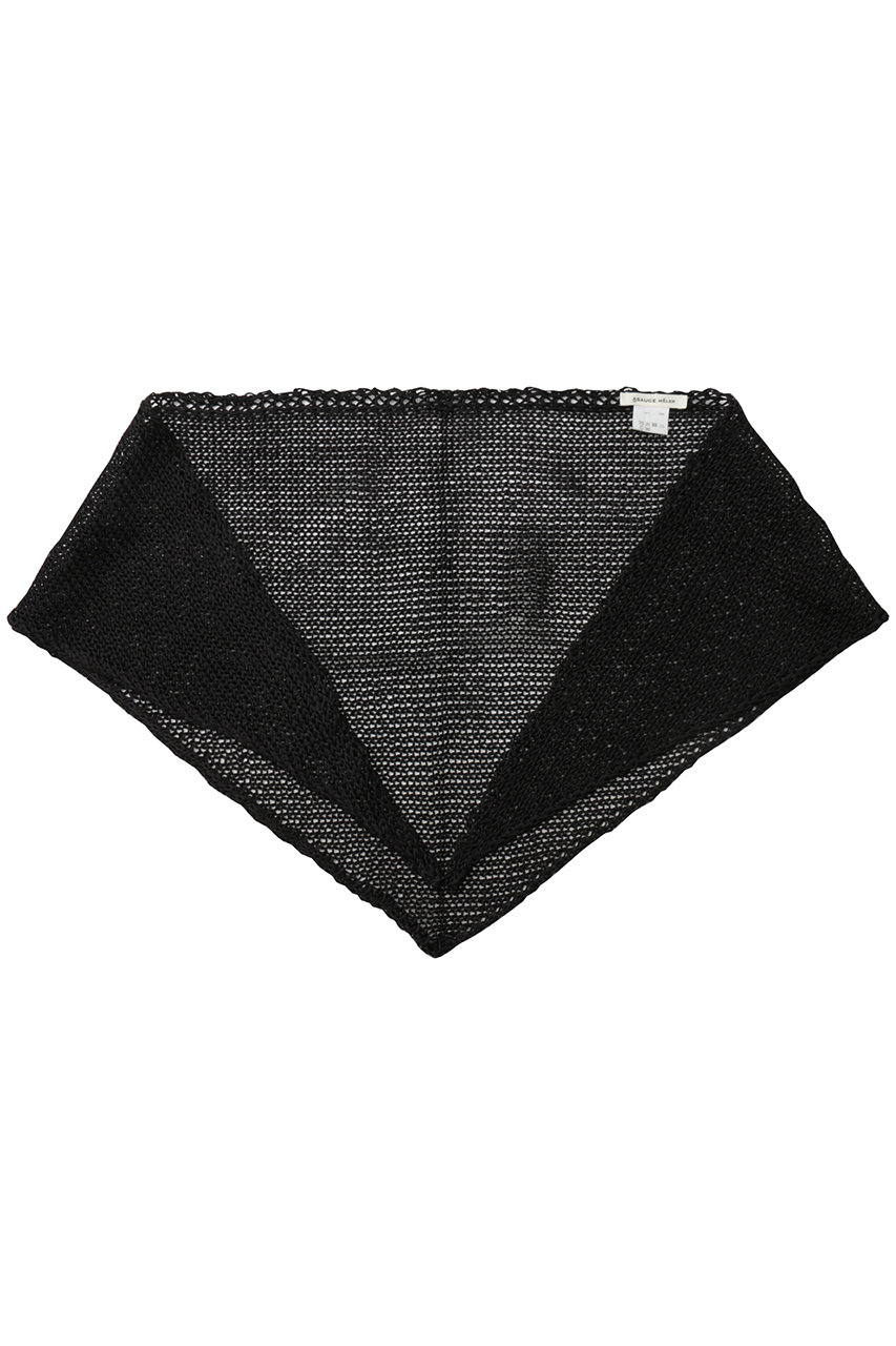 アソース メレ/ASAUCE MELERのドライシルクトライアングルニットスカーフ(ブラック/AM26S-SC171)