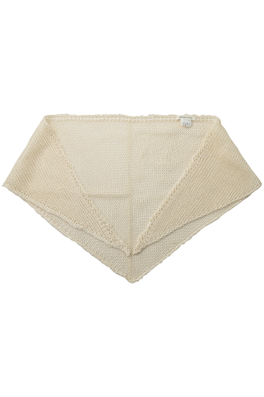 アソース メレ/ASAUCE MELERのドライシルクトライアングルニットスカーフ(バニラホワイト/AM26S-SC171)