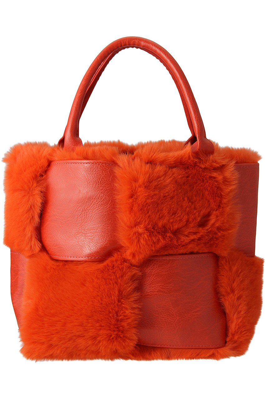 ファビオラ クラス/Faviora Classの【Faviora faux fur】FUX Leather×FakeFur Block Bag(オレンジ/915-35010)