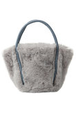 【Faviora Faux Fur】 パイピング ハンドバッグ