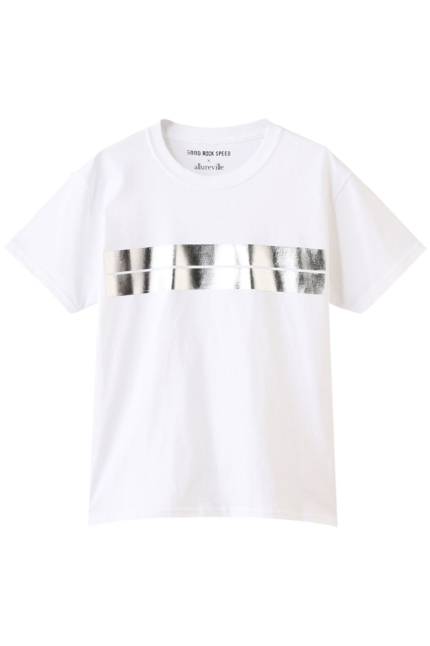 ＜ELLE SHOP＞ allureville FOIL TWINBORDERTシャツ (シルバー 2) アルアバイル ELLE SHOP