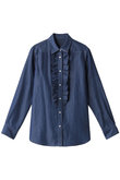 テンセルデニムフロントフリルシャツ
