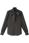 【Loulou Willoughby】デシンドットフリルボウタイブラウス