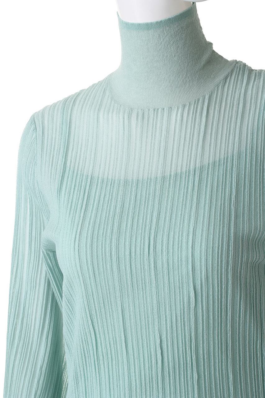 Allureville アルアバイル シアータックストライプハイネックプルオーバー オフホワイト の通販 Elleshop エル ショップ