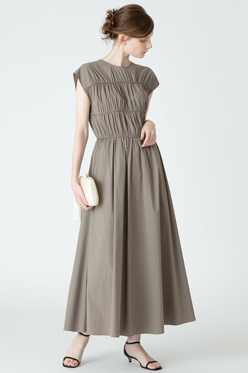 Allureville アルアバイル Loulou Willoughby C Nブロードギャザーワンピース カーキ の通販 Elleshop エル ショップ