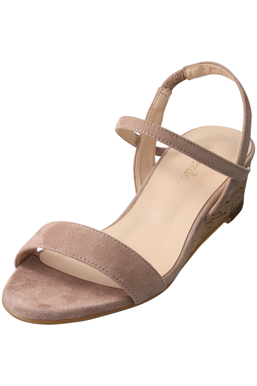 Allureville アルアバイル ローヒールコルクウェッジサンダル ベージュ の通販 Elleshop エル ショップ